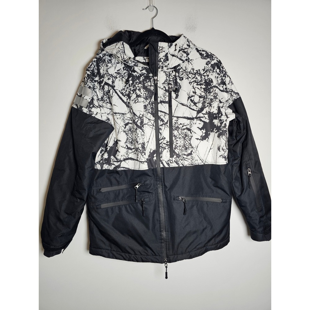 Gorpcore Arctix Ski Jacket Mens Medium Black White Branch Print 8K Insulated